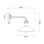 GLOBOSTAR® VINSA 01136 Boho Φωτιστικό Τοίχου - Απλίκα με Ντουί 1 x E27 AC 220-240V IP20 - Χάλκινο & Μπεζ - Μ50 x Π27 x Υ25cm