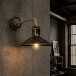 GLOBOSTAR® VINSA 01136 Boho Φωτιστικό Τοίχου - Απλίκα με Ντουί 1 x E27 AC 220-240V IP20 - Χάλκινο & Μπεζ - Μ50 x Π27 x Υ25cm