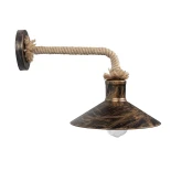 GLOBOSTAR® VINSA 01136 Boho Φωτιστικό Τοίχου - Απλίκα με Ντουί 1 x E27 AC 220-240V IP20 - Χάλκινο & Μπεζ - Μ50 x Π27 x Υ25cm