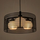 GLOBOSTAR® KEVIA 01150 Μοντέρνο Κρεμαστό Φωτιστικό Οροφής με Ντουί 3 x E27 AC 220-240V IP20 - Μαύρο & Λευκό - Μ40 x Π40 x Υ17.5cm