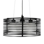 GLOBOSTAR® KEVIA 01150 Μοντέρνο Κρεμαστό Φωτιστικό Οροφής με Ντουί 3 x E27 AC 220-240V IP20 - Μαύρο & Λευκό - Μ40 x Π40 x Υ17.5cm