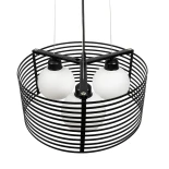 GLOBOSTAR® KEVIA 01150 Μοντέρνο Κρεμαστό Φωτιστικό Οροφής με Ντουί 3 x E27 AC 220-240V IP20 - Μαύρο & Λευκό - Μ40 x Π40 x Υ17.5cm