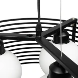 GLOBOSTAR® KEVIA 01150 Μοντέρνο Κρεμαστό Φωτιστικό Οροφής με Ντουί 3 x E27 AC 220-240V IP20 - Μαύρο & Λευκό - Μ40 x Π40 x Υ17.5cm