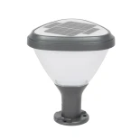 GLOBOSTAR® NATURE 90532 Φωτιστικό Κολωνάκι Κήπου LED 10W 500lm 120° DC 5V με Ενσωματωμένο Φωτοβολταϊκό Panel 6V 2W & Επαναφορτιζόμενη Μπαταρία Li-ion 3.2V 8000mAh με Αισθητήρα Ημέρας-Νύχτας Αδιάβροχο IP65 Ψυχρό Λευκό 6000K - Sanan SMD Chip - Γκρι Ανθρακί 