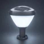 GLOBOSTAR® NATURE 90532 Φωτιστικό Κολωνάκι Κήπου LED 10W 500lm 120° DC 5V με Ενσωματωμένο Φωτοβολταϊκό Panel 6V 2W & Επαναφορτιζόμενη Μπαταρία Li-ion 3.2V 8000mAh με Αισθητήρα Ημέρας-Νύχτας Αδιάβροχο IP65 Ψυχρό Λευκό 6000K - Sanan SMD Chip - Γκρι Ανθρακί 