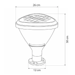 GLOBOSTAR® NATURE 90532 Φωτιστικό Κολωνάκι Κήπου LED 10W 500lm 120° DC 5V με Ενσωματωμένο Φωτοβολταϊκό Panel 6V 2W & Επαναφορτιζόμενη Μπαταρία Li-ion 3.2V 8000mAh με Αισθητήρα Ημέρας-Νύχτας Αδιάβροχο IP65 Ψυχρό Λευκό 6000K - Sanan SMD Chip - Γκρι Ανθρακί 