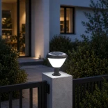 GLOBOSTAR® NATURE 90532 Φωτιστικό Κολωνάκι Κήπου LED 10W 500lm 120° DC 5V με Ενσωματωμένο Φωτοβολταϊκό Panel 6V 2W & Επαναφορτιζόμενη Μπαταρία Li-ion 3.2V 8000mAh με Αισθητήρα Ημέρας-Νύχτας Αδιάβροχο IP65 Ψυχρό Λευκό 6000K - Sanan SMD Chip - Γκρι Ανθρακί 