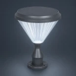 GLOBOSTAR® SHARP 90533 Φωτιστικό Κολωνάκι Κήπου LED 10W 500lm 120° DC 5V με Ενσωματωμένο Φωτοβολταϊκό Panel 6V 2W & Επαναφορτιζόμενη Μπαταρία Li-ion 3.2V 8000mAh με Αισθητήρα Ημέρας-Νύχτας Αδιάβροχο IP65 Ψυχρό Λευκό 6000K - Sanan SMD Chip - Γκρι Ανθρακί -