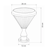 GLOBOSTAR® SHARP 90533 Φωτιστικό Κολωνάκι Κήπου LED 10W 500lm 120° DC 5V με Ενσωματωμένο Φωτοβολταϊκό Panel 6V 2W & Επαναφορτιζόμενη Μπαταρία Li-ion 3.2V 8000mAh με Αισθητήρα Ημέρας-Νύχτας Αδιάβροχο IP65 Ψυχρό Λευκό 6000K - Sanan SMD Chip - Γκρι Ανθρακί -