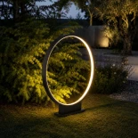 GLOBOSTAR® LUNEA GLB-103-0009 Φωτιστικό Κολωνάκι Κήπου LED 15W 1350lm 120° AC 220-240V Αδιάβροχο IP65 Θερμό Λευκό 2700K - Sanan SMD Chip - Γκρι Ανθρακί Ματ - Μ45 x Π3 x Υ50cm - 3 Χρόνια Εγγύηση