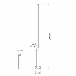 GLOBOSTAR® STILO GLB-103-0022 Στύλος/Κολώνα για Φωτιστικό Πλατείας/Πάρκου/Κήπου Αδιάβροχο IP65 - Γκρι Ανθρακί Ματ - Μ11.5 x Π7.5 x Υ300cm 
