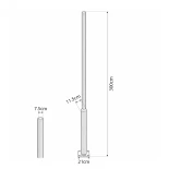 GLOBOSTAR® STILIA GLB-103-0023 Στύλος/Κολώνα για Φωτιστικό Πλατείας/Πάρκου/Κήπου LED 72W 6480lm 120° AC 220-240V Αδιάβροχο IP65 Θερμό Λευκό 2700K - Sanan SMD Chip - Γκρι Ανθρακί Ματ - Μ11.5 x Π7.5 x Υ300cm - 3 Χρόνια Εγγύηση