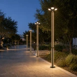 GLOBOSTAR® STILIA GLB-103-0023 Στύλος/Κολώνα για Φωτιστικό Πλατείας/Πάρκου/Κήπου LED 72W 6480lm 120° AC 220-240V Αδιάβροχο IP65 Θερμό Λευκό 2700K - Sanan SMD Chip - Γκρι Ανθρακί Ματ - Μ11.5 x Π7.5 x Υ300cm - 3 Χρόνια Εγγύηση