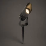 GLOBOSTAR® GARDO GLB-103-0025 Φωτιστικό Σποτ για Φυτά - Δέντρα με Βάση Κήπου / Καρφωτό LED 10W 900lm 24° DC 24V Αδιάβροχο IP65 Θερμό Λευκό 2700K - Sanan SMD Chip - Γκρι Ανθρακί Ματ - Μ5 x Π5 x Υ33cm - 3 Χρόνια Εγγύηση