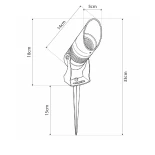 GLOBOSTAR® GARDO GLB-103-0025 Φωτιστικό Σποτ για Φυτά - Δέντρα με Βάση Κήπου / Καρφωτό LED 10W 900lm 24° DC 24V Αδιάβροχο IP65 Θερμό Λευκό 2700K - Sanan SMD Chip - Γκρι Ανθρακί Ματ - Μ5 x Π5 x Υ33cm - 3 Χρόνια Εγγύηση