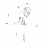 GLOBOSTAR® TREKO GLB-103-0026 Φωτιστικό Σποτ για Φυτά - Δέντρα με Βάση Κήπου / Καρφωτό LED 3W 270lm 5° DC 24V Αδιάβροχο IP65 Θερμό Λευκό 2700K - Sanan SMD Chip - Γκρι Ανθρακί Ματ - Μ6 x Π6 x Υ24cm - 3 Χρόνια Εγγύηση