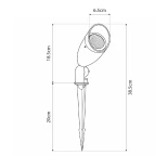 GLOBOSTAR® TRABI GLB-103-0028 Φωτιστικό Σποτ για Φυτά - Δέντρα με Βάση Κήπου / Καρφωτό LED 12W 1080lm 24° DC 24V Αδιάβροχο IP65 Θερμό Λευκό 2700K - Sanan SMD Chip - Γκρι Ανθρακί Ματ - Μ7 x Π7 x Υ37cm - 3 Χρόνια Εγγύηση