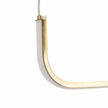 kelvo® LINARIA KLV-101-0257 Κρεμαστό Φωτιστικό Οροφής LED 36W 3600lm 180° AC 220-240V IP20 Ρυθμιζόμενο Λευκό CCT με Χειριστήριο από 2700K έως 6000K Dimmable - Lumileds SMD Chip - Χρυσό Πλατίνα - Μ120 x Π2 x Υ10cm - 3 Χρόνια Εγγύηση
