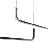 kelvo® LINARIA KLV-101-0258 Κρεμαστό Φωτιστικό Οροφής LED 72W 7200lm 180° AC 220-240V IP20 Ρυθμιζόμενο Λευκό CCT με Χειριστήριο από 2700K έως 6000K Dimmable - Lumileds SMD Chip - Μαύρο Ματ - Μ130 x Π4 x Υ25cm - 3 Χρόνια Εγγύηση