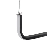 kelvo® LINARIA KLV-101-0258 Κρεμαστό Φωτιστικό Οροφής LED 72W 7200lm 180° AC 220-240V IP20 Ρυθμιζόμενο Λευκό CCT με Χειριστήριο από 2700K έως 6000K Dimmable - Lumileds SMD Chip - Μαύρο Ματ - Μ130 x Π4 x Υ25cm - 3 Χρόνια Εγγύηση