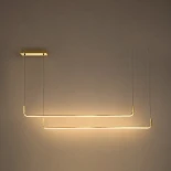 kelvo® LINARIA KLV-101-0260 Κρεμαστό Φωτιστικό Οροφής LED 72W 7200lm 180° AC 220-240V IP20 Ρυθμιζόμενο Λευκό CCT με Χειριστήριο από 2700K έως 6000K Dimmable - Lumileds SMD Chip - Σατινέ Χρυσό Βούρτσας - Μ130 x Π4 x Υ25cm - 3 Χρόνια Εγγύηση