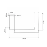 kelvo® LINARIA KLV-101-0260 Κρεμαστό Φωτιστικό Οροφής LED 72W 7200lm 180° AC 220-240V IP20 Ρυθμιζόμενο Λευκό CCT με Χειριστήριο από 2700K έως 6000K Dimmable - Lumileds SMD Chip - Σατινέ Χρυσό Βούρτσας - Μ130 x Π4 x Υ25cm - 3 Χρόνια Εγγύηση