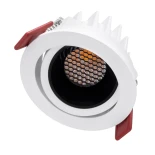 kelvo® LEO KLV-101-0312 Χωνευτό Κινούμενο Φωτιστικό Downlight Σποτ με Honeycomb Anti-Glare Reflector LED 10W 1250lm 38° AC 220-240V IP20 Θερμό Λευκό 2700K - Bridgelux COB Chip & TÜV SÜD Driver - Λευκό & Μαύρο Ματ - Μ8.5 x Π8.5 x Υ6.6cm / Q7.5cm - 5 Χρόνια