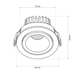 kelvo® LEO KLV-101-0312 Χωνευτό Κινούμενο Φωτιστικό Downlight Σποτ με Honeycomb Anti-Glare Reflector LED 10W 1250lm 38° AC 220-240V IP20 Θερμό Λευκό 2700K - Bridgelux COB Chip & TÜV SÜD Driver - Λευκό & Μαύρο Ματ - Μ8.5 x Π8.5 x Υ6.6cm / Q7.5cm - 5 Χρόνια