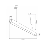 kelvo® ORION KLV-101-0362 Κρεμαστό Γραμμικό Φωτιστικό Οροφής LED 72W 7200lm 120° AC 220-240V IP20 Ρυθμιζόμενο Λευκό CCT με Χειριστήριο από 2700K έως 6000K Dimmable - Lumileds SMD Chip - Μαύρο Ματ - Μ120 x Π5.5 x Υ7cm - 3 Χρόνια Εγγύηση