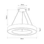 kelvo® RA KLV-101-0365 Κρεμαστό Φωτιστικό Οροφής LED 67W 6700lm 120° AC 220-240V IP20 Ρυθμιζόμενο Λευκό CCT με Χειριστήριο από 2700K έως 6000K Dimmable - Lumileds SMD Chip - Μαύρο Ματ - Μ60 x Π60 x Υ8cm - 3 Χρόνια Εγγύηση