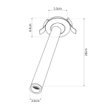 kelvo® DALE KLV-101-0386 Χωνευτό Κινούμενο Φωτιστικό Downlight Σποτ LED 5W 625lm 38° AC 220-240V IP20 Θερμό Λευκό 2700K - Bridgelux COB Chip & TÜV SÜD Driver - Μαύρο Ματ - Μ6.4 x Π6.4 x Υ20cm / Q5.5cm - 5 Χρόνια Εγγύηση