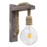 GLOBOSTAR® KENSI 00879 Boho Φωτιστικό Τοίχου - Απλίκα με Ντουί 1 x E27 AC 220-240V IP20 - Καφέ & Μπεζ - Μ7 x Π20 x Υ30cm