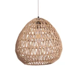 GLOBOSTAR® JENSON 00911 Boho Κρεμαστό Φωτιστικό Οροφής με Ντουί 1 x E27 AC 220-240V IP20 - Μπεζ - Μ35 x Π35 x Υ35cm