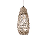 GLOBOSTAR® ECUADOR 02119 Boho Κρεμαστό Φωτιστικό Οροφής με Ντουί 1 x E27 AC 220-240V IP20 - Μπεζ - Μ15 x Π15 x Υ35cm
