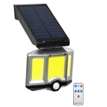 GLOBOSTAR® ORVION 71482 Προβολέας με IR Ασύρματο Χειριστήριο LED 20W 1000lm 120° DC 5V με Φωτοβολταϊκό Panel 5V 1W & Επαναφορτιζόμενη Μπαταρία Li-ion 3.2V 2400mAh Αδιάβροχο IP65 Ψυχρό Λευκό 6000K Dimmable - Sanan COB Chip - Μαύρο - Μ12.5 x Π3.5 x Υ10cm - 