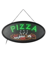 GloboStar® 75685 Φωτιστικό Ταμπέλα LED Οβάλ Σήμανσης PIZZA 5W με Πρίζα AC 230V - Μ48 x Π1.8 x Υ24.5cm