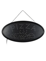 GloboStar® 75685 Φωτιστικό Ταμπέλα LED Οβάλ Σήμανσης PIZZA 5W με Πρίζα AC 230V - Μ48 x Π1.8 x Υ24.5cm