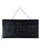 GloboStar® 75688 Φωτιστικό Ταμπέλα Φωτεινή Επιγραφή LED Σήμανσης BEER 5W AC 230V με Διακόπτη On/Off Κόκκινο - Μπλε - Πορτοκαλί