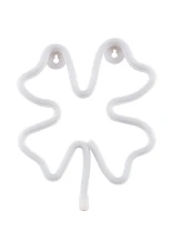 GloboStar® 78572 Φωτιστικό Ταμπέλα Φωτεινή Επιγραφή NEON LED Σήμανσης FOUR LEAF CLOVER 5W με Καλώδιο Τροφοδοσίας USB - Μπαταρίας 3xAAA (Δεν Περιλαμβάνονται) - Πράσινο