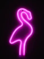 GloboStar® 78573 Φωτιστικό Ταμπέλα Φωτεινή Επιγραφή NEON LED Σήμανσης FLAMINGO 5W με Καλώδιο Τροφοδοσίας USB - Μπαταρίας 3xAAA (Δεν Περιλαμβάνονται) - Ροζ