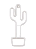 GloboStar® 78574 Φωτιστικό Ταμπέλα Φωτεινή Επιγραφή NEON LED Σήμανσης CACTUS 5W με Καλώδιο Τροφοδοσίας USB - Μπαταρίας 3xAAA (Δεν Περιλαμβάνονται) - Πράσινο - Κίτρινο