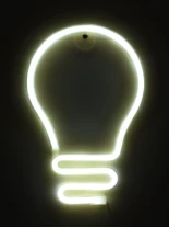 GloboStar® 78576 Φωτιστικό Ταμπέλα Φωτεινή Επιγραφή NEON LED Σήμανσης LAMP 5W με Καλώδιο Τροφοδοσίας USB - Μπαταρίας 3xAAA (Δεν Περιλαμβάνονται) - Ψυχρό Λευκό 6000K