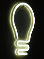 GloboStar® 78576 Φωτιστικό Ταμπέλα Φωτεινή Επιγραφή NEON LED Σήμανσης LAMP 5W με Καλώδιο Τροφοδοσίας USB - Μπαταρίας 3xAAA (Δεν Περιλαμβάνονται) - Ψυχρό Λευκό 6000K