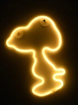 GloboStar® 78578 Φωτιστικό Ταμπέλα Φωτεινή Επιγραφή NEON LED Σήμανσης SNOOPY 5W με Καλώδιο Τροφοδοσίας USB - Μπαταρίας 3xAAA (Δεν Περιλαμβάνονται) - Θερμό Λευκό 2700K