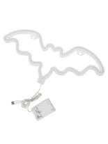 GloboStar® 78579 Φωτιστικό Ταμπέλα Φωτεινή Επιγραφή NEON LED Σήμανσης BATMAN 5W με Καλώδιο Τροφοδοσίας USB - Μπαταρίας 3xAAA (Δεν Περιλαμβάνονται) - Κόκκινο