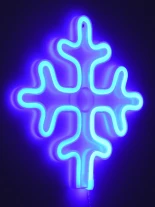 GloboStar® 78580 Φωτιστικό Ταμπέλα Φωτεινή Επιγραφή NEON LED Σήμανσης SNOWFLAKE 5W με Καλώδιο Τροφοδοσίας USB - Μπαταρίας 3xAAA (Δεν Περιλαμβάνονται) - Γαλάζιο