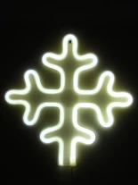 GloboStar® 78581 Φωτιστικό Ταμπέλα Φωτεινή Επιγραφή NEON LED Σήμανσης SNOWFLAKE 5W με Καλώδιο Τροφοδοσίας USB - Μπαταρίας 3xAAA (Δεν Περιλαμβάνονται) - Ψυχρό Λευκό 6000K