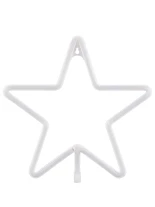 GloboStar® 78583 Φωτιστικό Ταμπέλα Φωτεινή Επιγραφή NEON LED Σήμανσης STAR 5W με Καλώδιο Τροφοδοσίας USB - Μπαταρίας 3xAAA (Δεν Περιλαμβάνονται) - Γαλάζιο