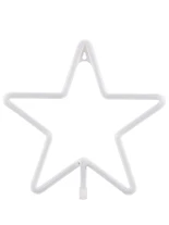 GloboStar® 78584 Φωτιστικό Ταμπέλα Φωτεινή Επιγραφή NEON LED Σήμανσης STAR 5W με Καλώδιο Τροφοδοσίας USB - Μπαταρίας 3xAAA (Δεν Περιλαμβάνονται) - Ψυχρό Λευκό 6000K