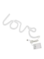GloboStar® 78587 Φωτιστικό Ταμπέλα Φωτεινή Επιγραφή NEON LED Σήμανσης LOVE 5W με Καλώδιο Τροφοδοσίας USB - Μπαταρίας 3xAAA (Δεν Περιλαμβάνονται) - Κόκκινο